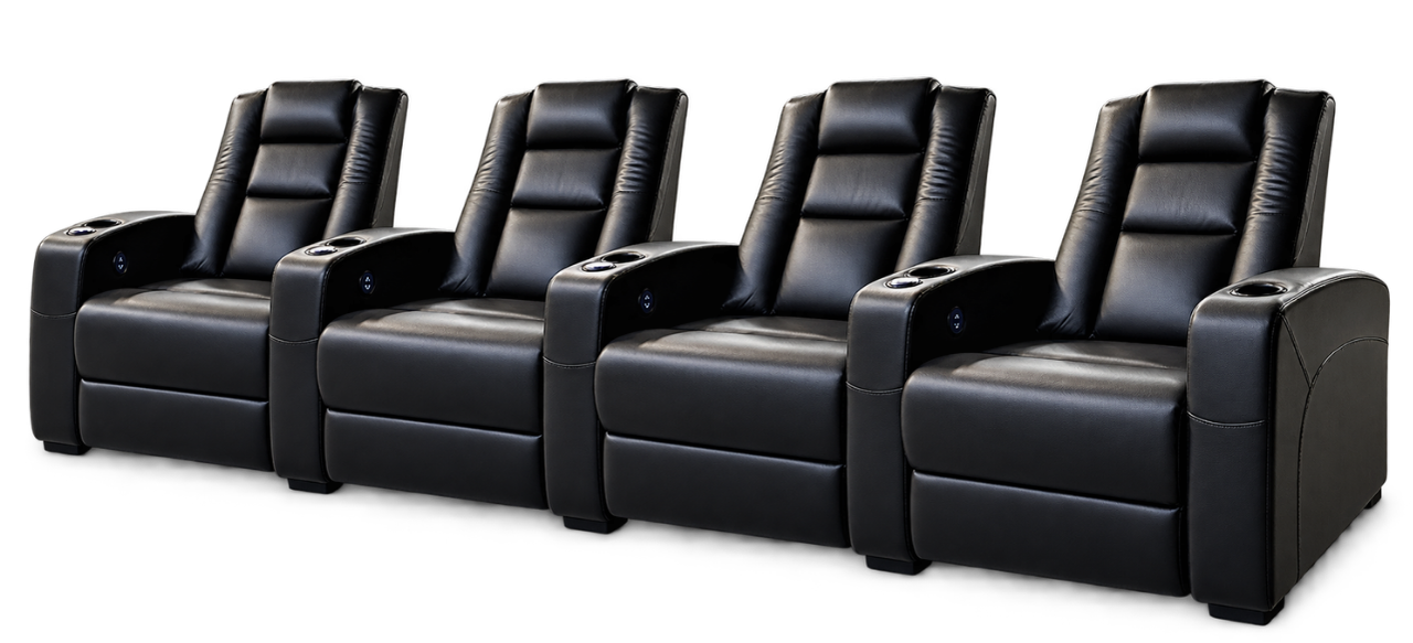 Carson The Director Four Electric Recliner Home Theatre Seating | Cinema Chairs
